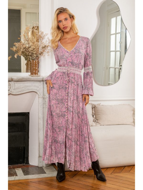 Bohemian Maxi Dress with V-Neck