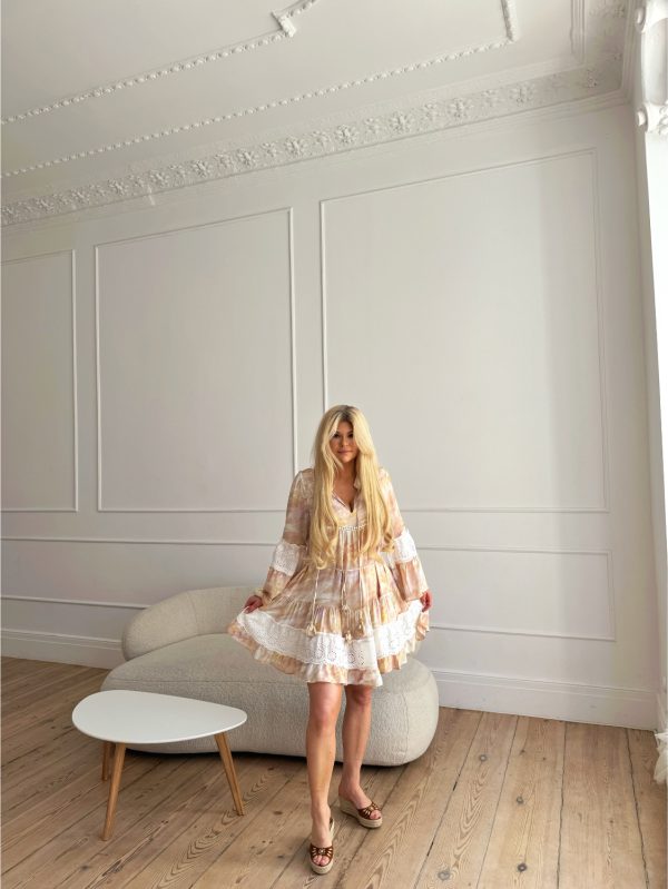 Boho Lace Trimmed V-Neck Dress