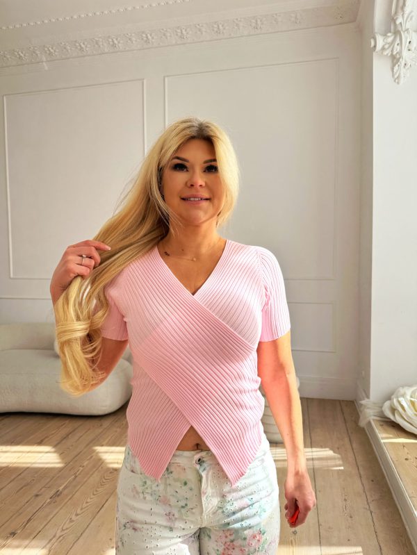 Soft ribbed knit blouse